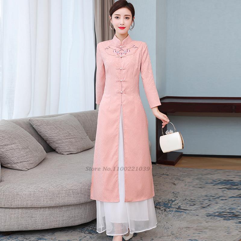 Ao Dai Vietnam Dress - 2026 vietnam aodai geliştirilmiş cheongsam retro