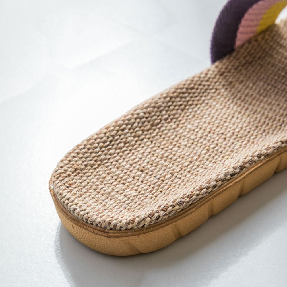 Ethnic Fashion In - Etnik Tarz Keten Çapraz Terlikler Keten